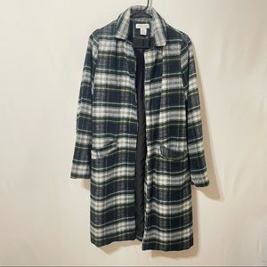 Rachel Zoe Wool Plaid Trench Coat